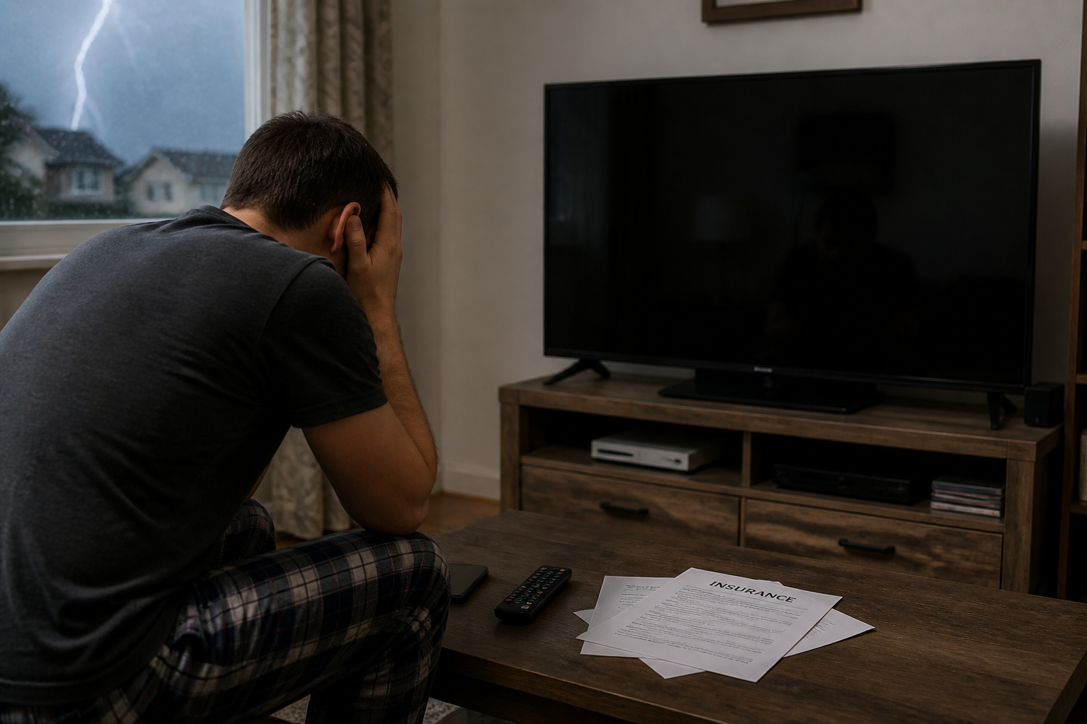 Télévision grillée après un orage : que faire avec l'assurance ?