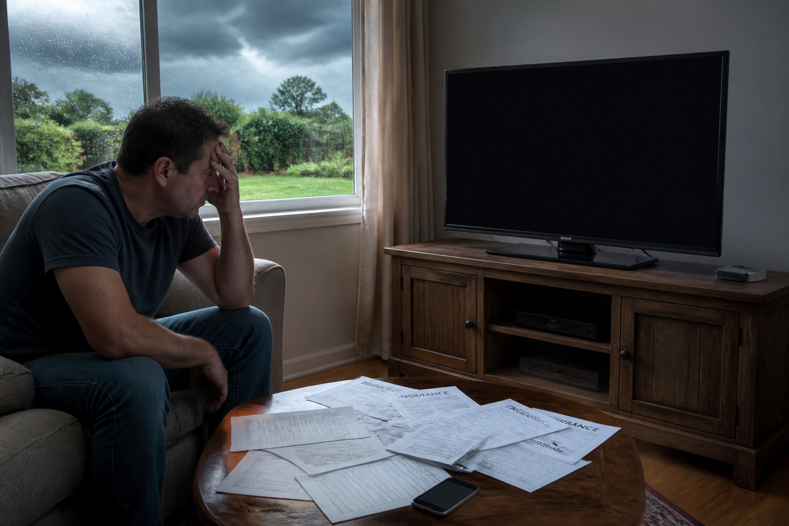 Télévision grillée après un orage : que faire avec l'assurance ?